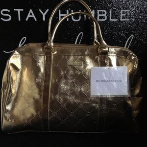 Gold BCBG Max overnight tote